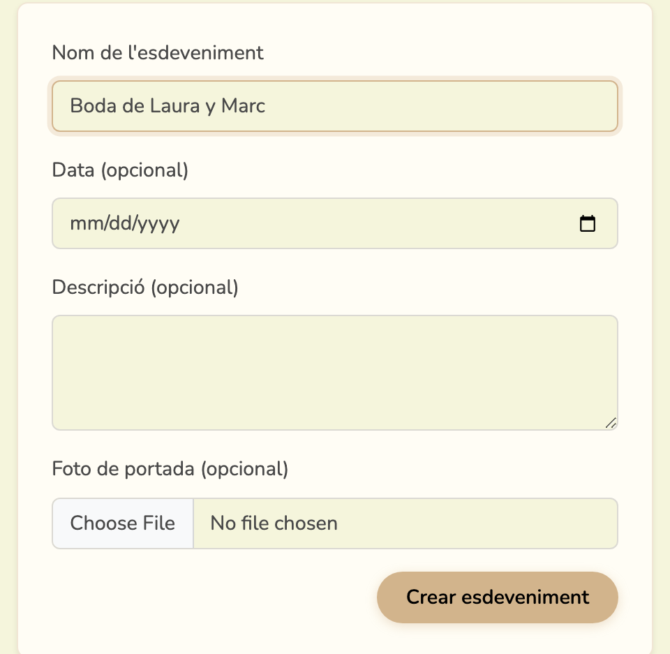 Crea el teu esdeveniment